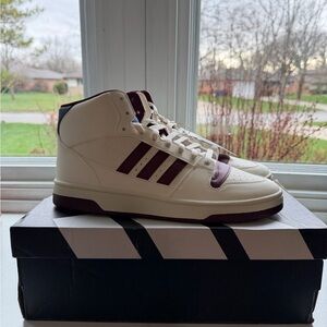 Adidas Break Start Mid Men’s High-Top Sneakers in Cream and Burgundy